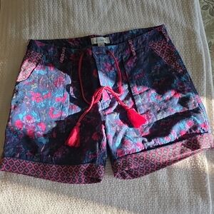 Sundance Women's Floral Cargo Shorts - Blue and Pink